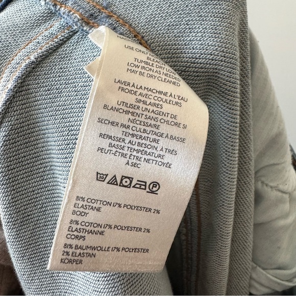 Anthropologie The Kenna Mid-Rise Heritage Barrel Jeans by Pilcro Denim Knit 30 - Picture 7 of 8